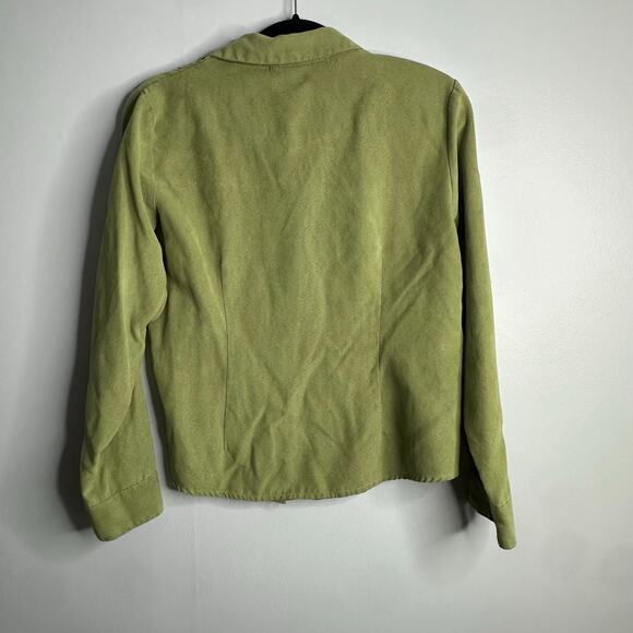 Baxter + Wells avocado green faux suede button up‎ with stitched detail - Picture 6 of 6